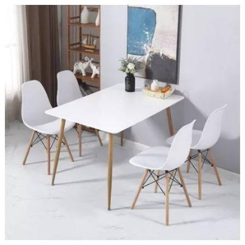 Wooden dining table 4 chairs square
