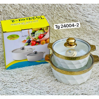 Happy porcelain soup pot 2pc tg24001-2