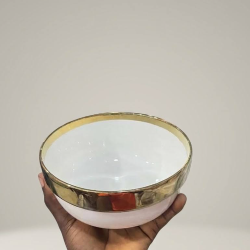 Happy 6 smile bowl gold edge