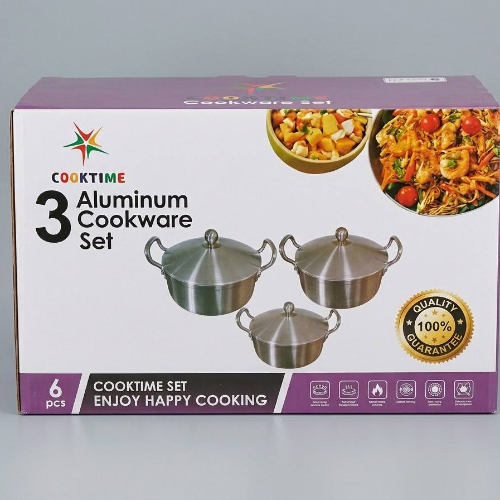 Trifone cooktime 3pcs aluminium pot Ct-2327