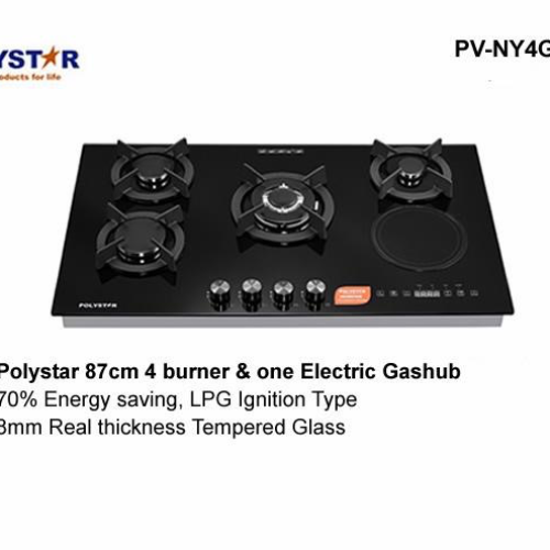 Polystar 4+1 glass top cooker PV-NY4G1E