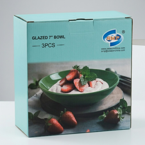 Smp Lgb7p 3pcs glazed 7' bowl