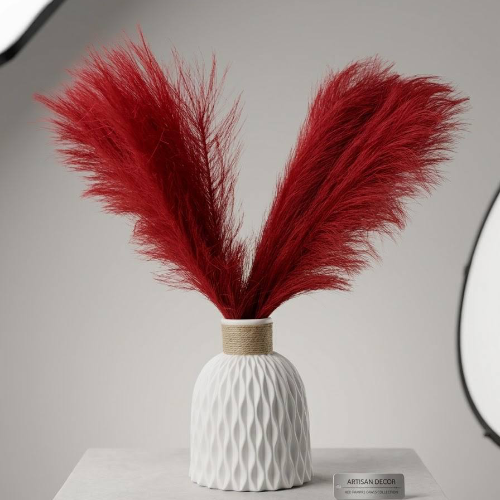 Pineapple vase with feathers