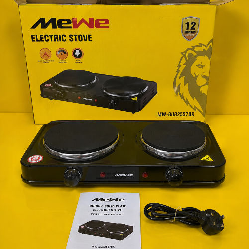 Mewe 2 burner hotplate MW-BUR2557BK