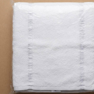 White silver lined face towel