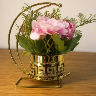 Mini detachable gold flower vase