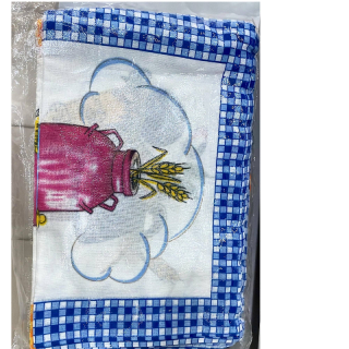 Checkered flower vase towel medium